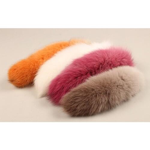 Real Fox Fur Tail Pendants Keychain Long 35cm Fur Key Chain Charm Bag Car Key Ring Best Gift Bag Tassel B2