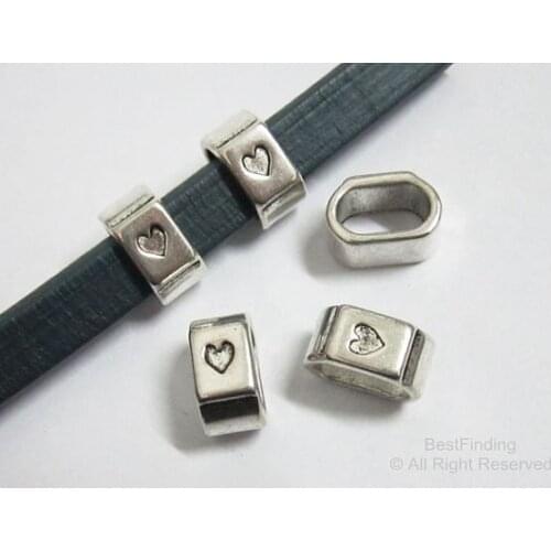 Licorice Carve Heart Beads Licorice leather bracelet findings -LF08