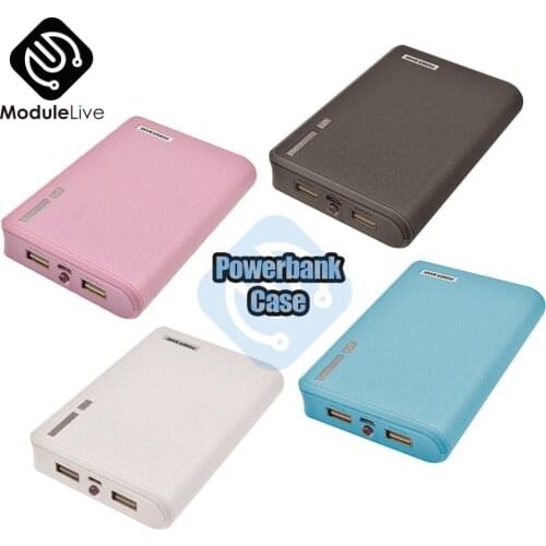 20000mAh 4X 18650 Power Bank Case Holder 5V 1A 2A Dual USB Mobile Power Charger Charging DIY Kits Shell Box Case For iPhone