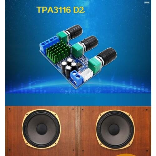 KYYSLB DC12~24V TPA3116D2 80W*2 High Power Digital Power Amplifier Board Home Audio High and Low Power Amplifier Board XH-M567