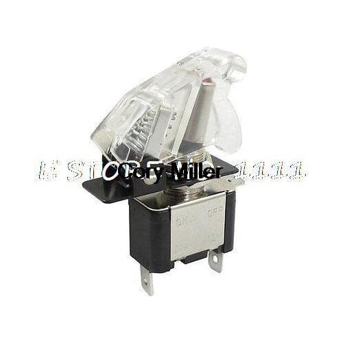 DC 20A 12V 2 Position SPST ON-OFF 3 Pin Toggle Switch w Clear Cap