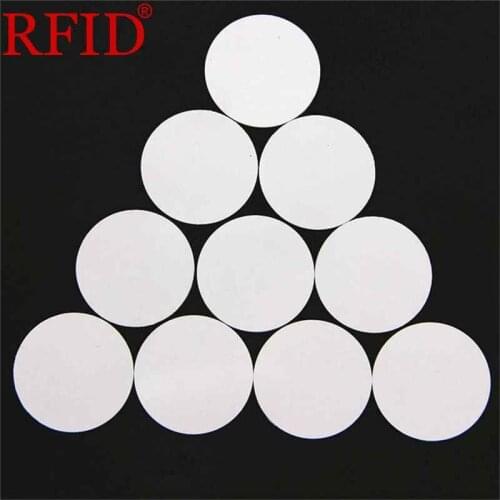 ID 125KHz EM4100 TK4100 30mm Read Only White Waterproof Coin Crad RFID Access Control Crad Keyfob Key Fob Fast Shipping 100pcs