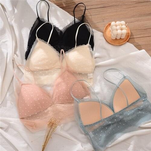 Lace vest-style sling all-in-one underwear womens thin big breasts show small lingerie no steel ring beautiful back bra summer