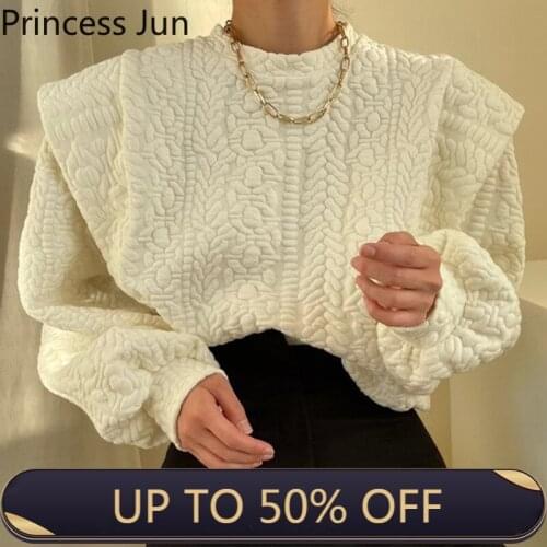 Korea Chic Autumn Winter fashion Round Neck Pullover Grain Texture Design Top Loose Stitching Fake Two-piece Long-sleeved Hoodie