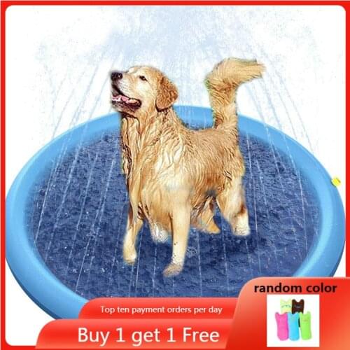 Pet Sprinkler Pad Play Cooling Mat Swimming Pool Outdoor Inflatable Water Spray Pad Mat Tub For Dog Summer Cool dog supplies