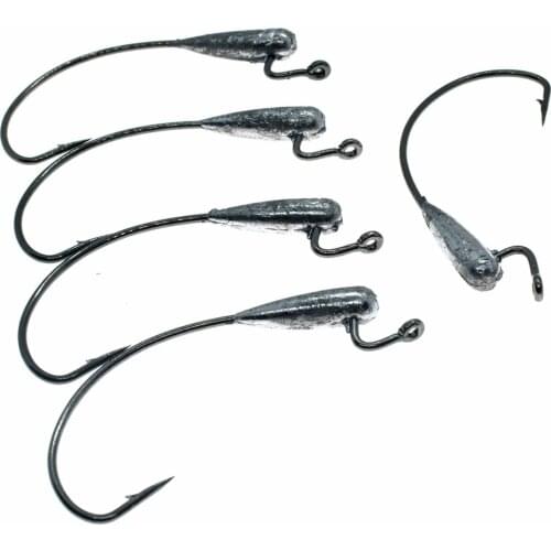 5PCS/LOT Wide Gap Offset Hooks 2G/3.5G Lead Offset Fishing Hooks Worm Hooks Softbait Hooks Weedless Hooks for Texas Rig