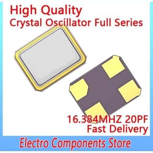 10PCS/Lot SMD Quartz Resonator 16.384MHZ 20PF 3225 Crystal Oscillator Kit YSX321SL Passive Components 4Pin ±10PPM EL Products