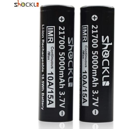 Shockli 3.7V 21700 5000mah li-ion Rechargeable Battery 10A discharge 21700 lithium battery for flashlights, torch