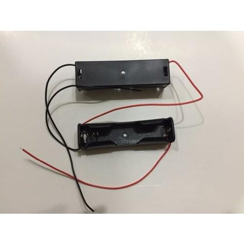 Small Plastic battery case shell 18650 Battery 3.7V Clip Storage Holder Box Case Black With Wire Lead