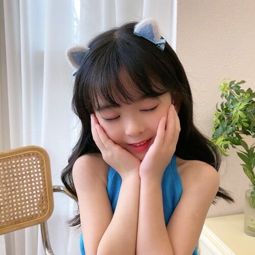 1pcs Cute Hair Clips For Girls Glitter Rainbow Felt Fabric Flowers Hairpins Cat Ears Bunny Barrettes Kids Hair Accessories 2021