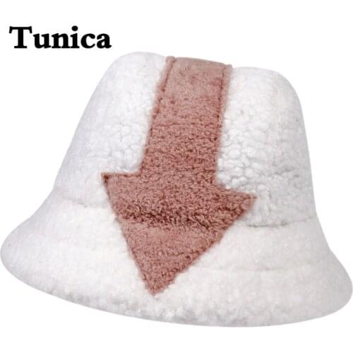 Fashionable highquality wool hat autumn winter warm fisherman hats arrow symbol flat top bucket cap men women panama caps