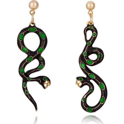 Fashion Enamel Snake Irregular Earings for Women Jewelry Statement Earrings Exaggerated Punk Zodiac Drop Dangle Earrings E772