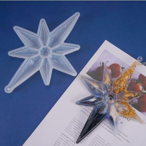 New Diy Crystal Epoxy Mold Six-pointed Star Octagonal Listing Pendant Star Lantern Diamond Star Silicone Mold Wholesale