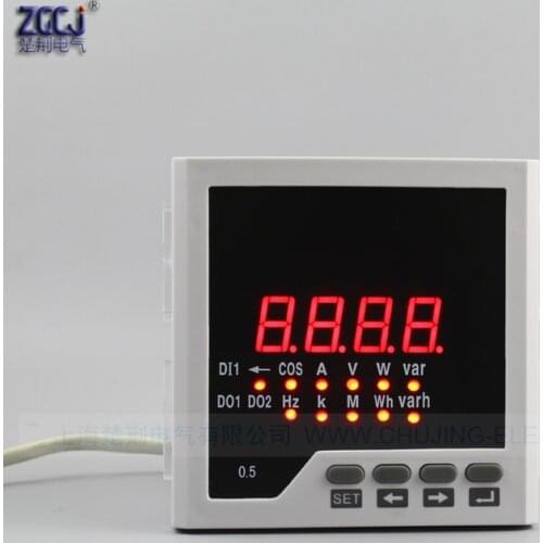Single phase CJ-D3 power meter and power panel meter power quality meter multifunction meter A V W Hz cos meter with RS485
