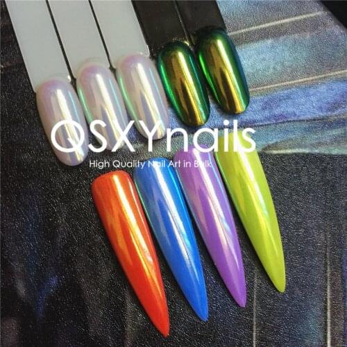 WHOLESALE 50g Gold Aurora Pigment Neon Powder Mermaid Unicorn Chrome Mirror Glitter for Gel Nail Polish Nail Art Decoration