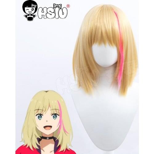 Kawai Rika Cosplay Wig Anime Wonder Egg Priority Cosplay HSIU Creamy Yellow Short Hair+Free wig cap