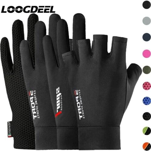 LOOGDEEL Fishing Gloves Ice Sunscreen Catch Fish Slip Fishing Gloves Breathable Convenient Comfortable Sweat Fishing Gloves