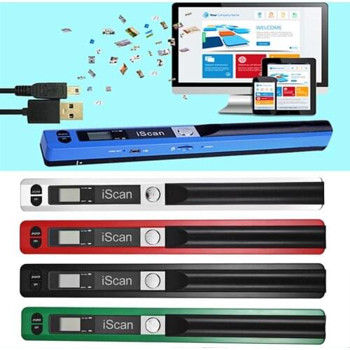 USB 2.0 High Speed JPEG/PDF Format Handheld Portable Pen Type Mini 900DPI Compact LCD Display Document Scanner