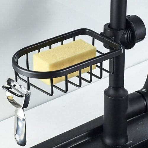 Adjustable Sink Drain Rack Sponge Dish Cloth Finishing Rack Soap Drainer Shelf Basket Organizer Kitchen Bathroom Accessories