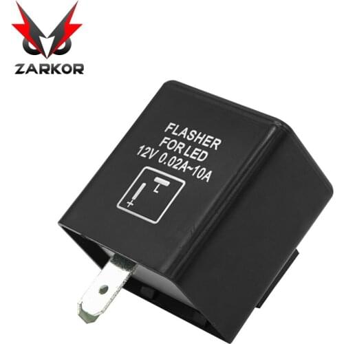 Zarkor 2 PIN Car Motorcycle LED Flasher Relay 12V Universal Turn Signal Light Blinker motorcycle parts 0.02A-10A 2P