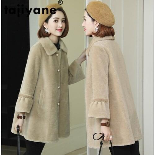 Coat Fur Real Mink Fur Collar Wool Jacket Autumn Winter Coat Women Clothes 2021 Korean Vintage Sheep Shearling Women Tops ZT3748