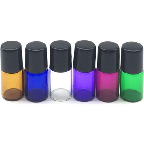 1pcs 2ml Colorful Roller Bottle for Essential Oils Refillable Perfume roll on Bottle Deodorant Containers