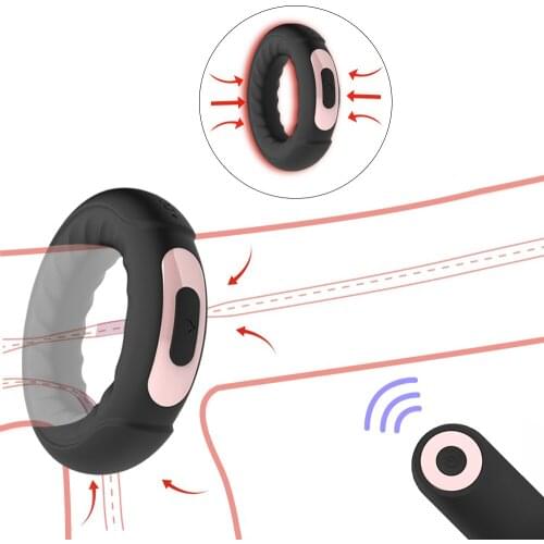 10 Speed Vibrator Penis Ring Silicone Cock Rings Dick Vibrator Male Penis Massage Sex Toys For Men Remote Control Time Delay