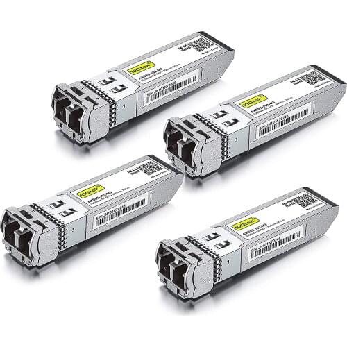 10GBase-SR SFP+ Transceiver, 10G 850nm MMF, up to 300 Meters, Compatible with Cisco SFP-10G-SR,Pack of 4