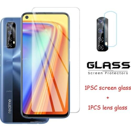 2 in 1 protective Glass on Realme 7 glass Screen Protectors camera lens Tempered Glass For Oppo Realme7 Film RMX2151 6.5"