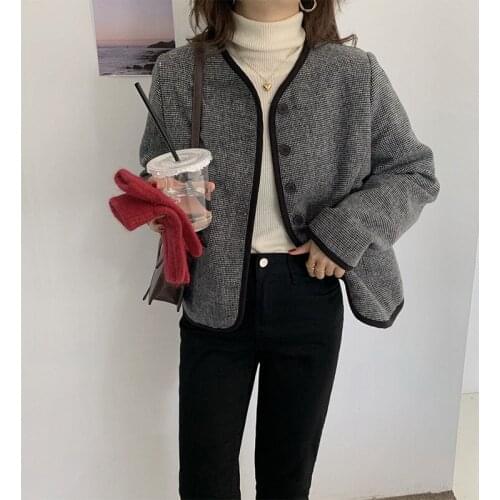 2021 Outerwear Elegant Ladies Fresh Coat Cardigans Winter Single Breasted Fashion Casual Women Jacket Female Tops