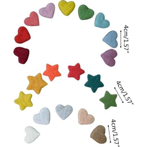 5/6/9 Pcs DIY Handmade Baby Felt Love Heart Stars Ornaments Home Party Decorations Newborn Photography Props