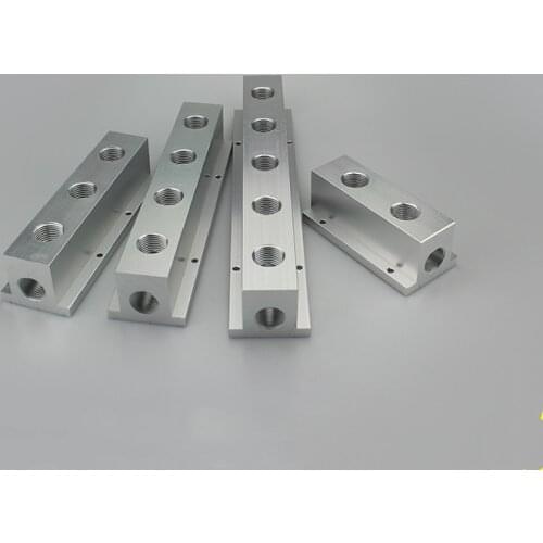 1/4" BSP Female Thread T Shaped Aluminium Pneumatic Manifold Splitter Block Quick Connector Distributor Air Compressor Fitting
