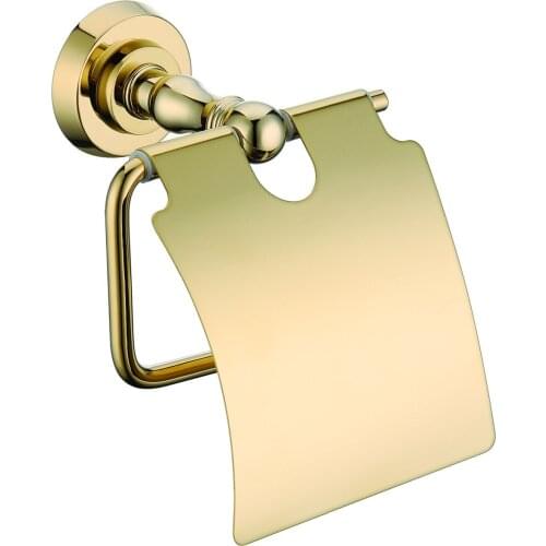 Free shipping Gold finish round base Roll holder / toilet Paper holder