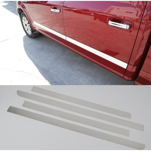 Stainless Steel Car Body Side Decoration Strips Styling For Ford F150 2015 Up Exterior Auto Parts Moldings 4pcs/set