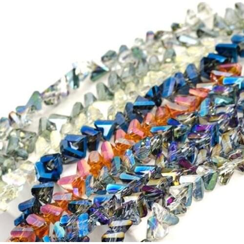 New Crystal Glass 3D-Triangle Shape DIY Loose Bead Jewelery Findings Handmade Earrings Parts 4/6mm y1255