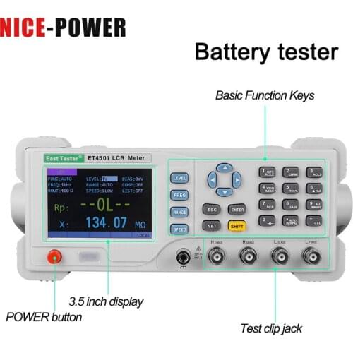 ET4501 Benchtop Digital Bridge Desktop LCR Tester Meter Capacitance Resistance Impedance Inductance Measure 10Khz 20Khz 100Khz