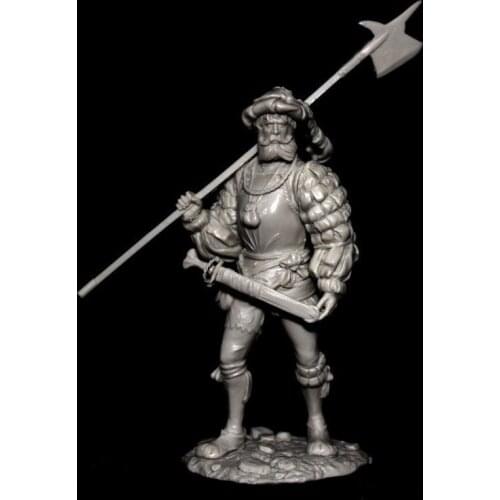 Resin Figure 1/24 ancient warrior stand with spear Model Unassambled Unpainted Figure Building Kit