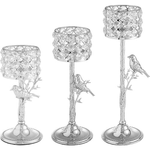 Crystal Bird Candle Holder Candlestick Wedding Party Centerpiece