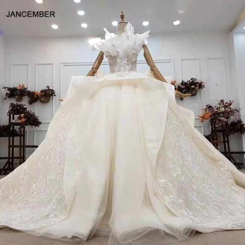HTL1640 Excellent Chest Mesh Appliques Crystal Wedding Dress 2021 Ball Gowns Strapless With Sleeveless