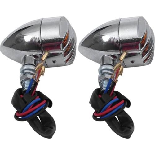 1 Pair 12V Plastic Amber Motorcycle Grill Indicator Turn Signal Lights for Honda Yamaha Kawasaki Sportster 1200 883