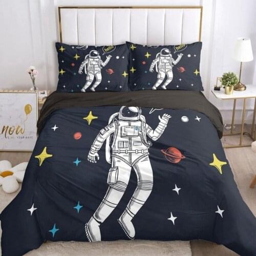 Cartoon Bedding Set for Boy Girl Kids Child Duvet Cover Set Pillowcase Comforter Blanket Quilt Cover 3D Bedclothes Starry Space
