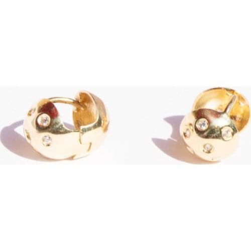 Round Gold Colors Ball Shiny Cz Earrings for Women Wholesale Cheap Factory Price