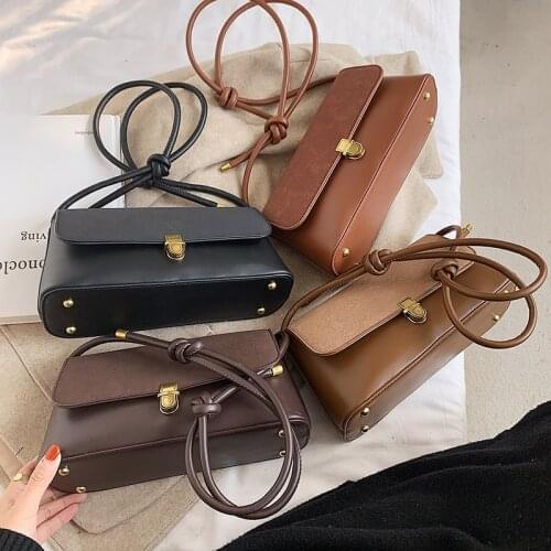 Small Solid Color Pu Leather Crossbody Bags for Women 2021 Spring Fashion Shoulder Bag Lady Branded Trending Handbags and Purse