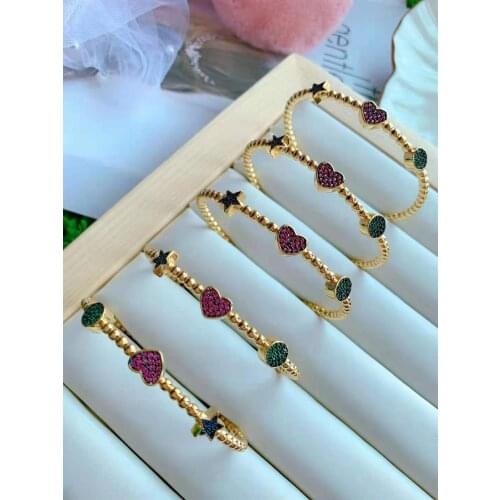 Fashion Trendy Zircon bangle bracelet cuff jewelry Multi color Rainbow Enamel Bangle Bracelet For Women