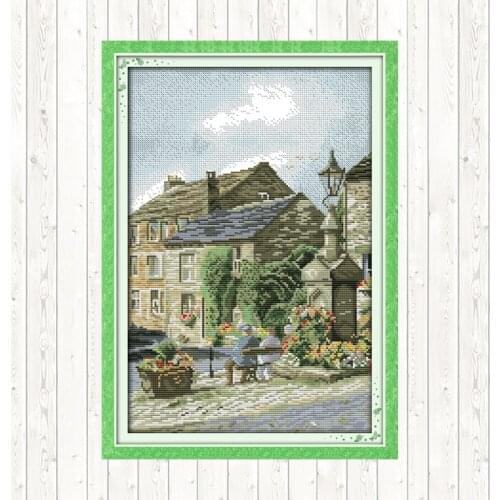 Joy Sunday Counted Cross-stitch Kits for Needlework 14ct Water-soluble Canvas for Embroidery Kit DMC DIY Printed Cross Stitch