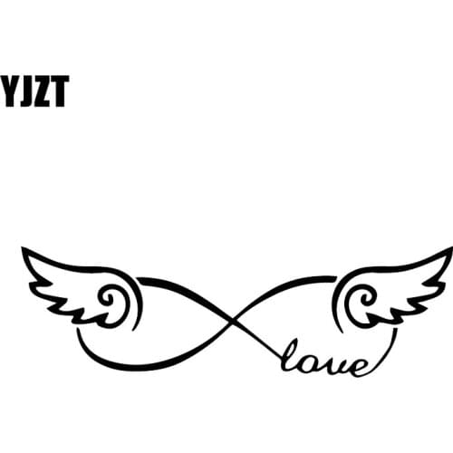 YJZT 17.3X5.2CM Love Angel Wings Cute Vinyl Decal Window Trunk Decoraiton Car Sticker C25-0921