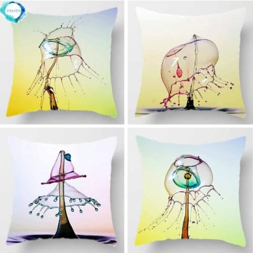 Abstract Water Ballet Cushion Cover Polyester Decorative Pillowcase Throw Pillow Cover for Sofa Couch Home Bedroom 45X45CM