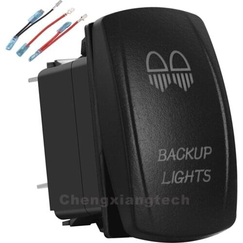 Backup Lights Green Led 12v/24v Toggle Rocker Push Switch 5 Pins SPST ON/OFF For Car Boat Truck Waterproof + Jumper Wires Set