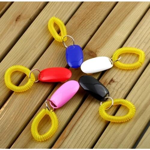 Portable Clicker Training Pet Dog Cat Bird Horse Click Obedience Train with Strap Aid Guide With Key Ring Dog Training Whistle