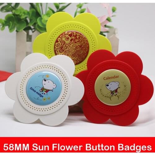 58mm Button Badge Blank Material 58mm badges Sun flower DIY supplies 100pcs/pkg